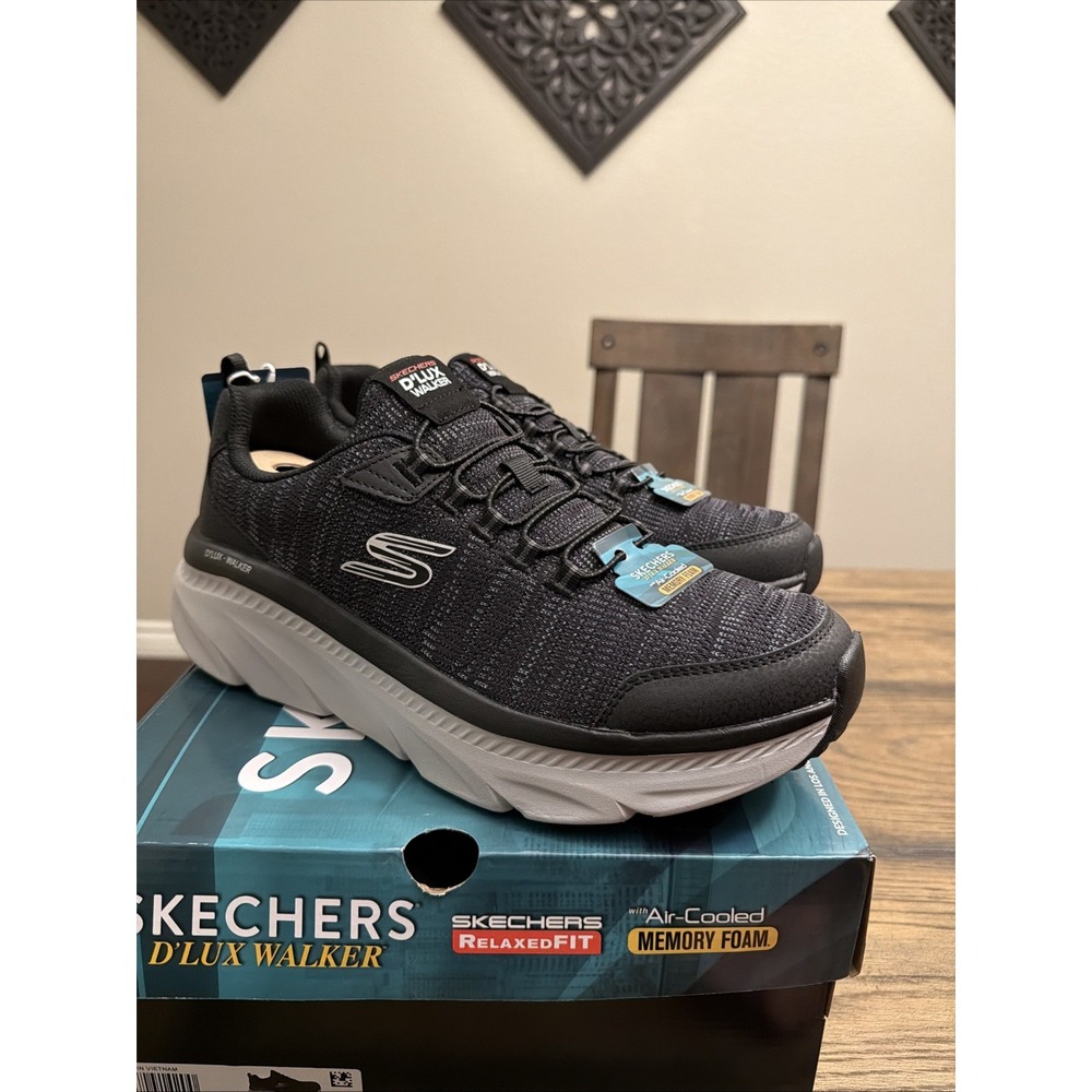 Mens Skechers D'Lux Walker Sneaker Shoes Size 11.5 - black